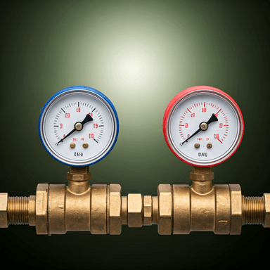 Pneumatic valves and pressure gauges